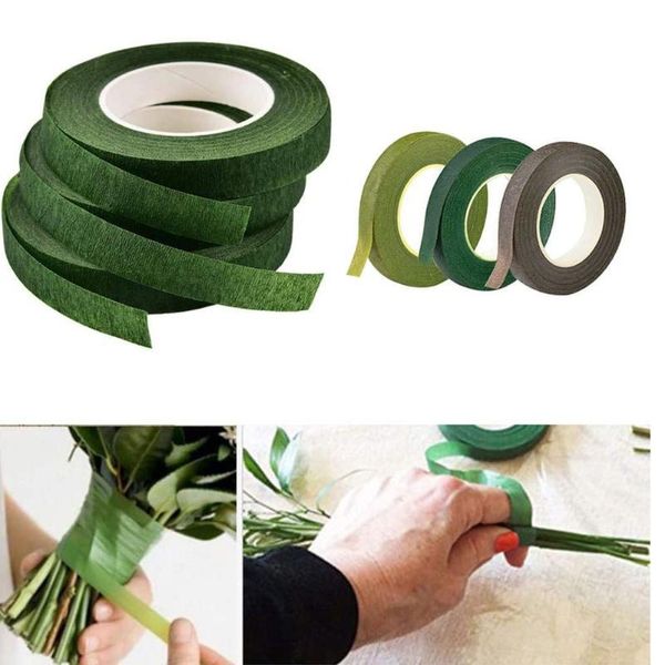

decorative flowers & wreaths 2pc self-adhesive bouquet floral stem tape 30yard 12mm artificial flower stamen wrapping florist green tapes di