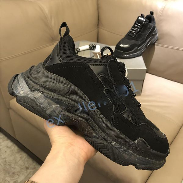 

paris casual shoes triple s clear sole trainers dad shoe sneaker black oversized mens womens beige runners chau2023ures big size