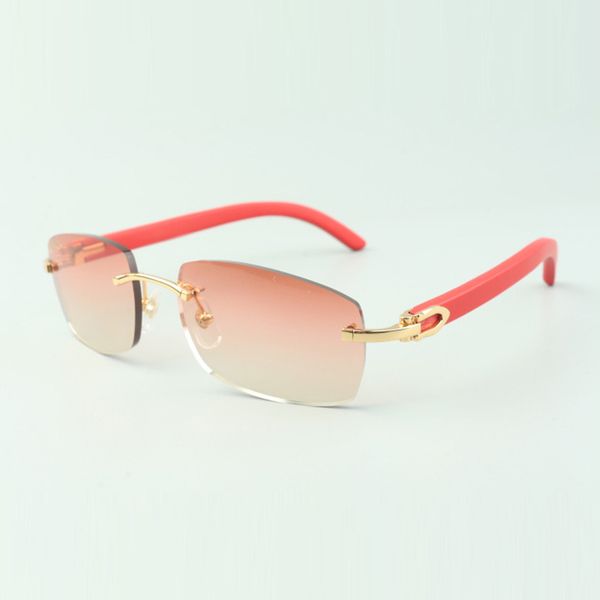 

designer classic sunglasses 3524026 with natural red wooden legs glasses, direct sales, size: 56-18-135mm, White;black