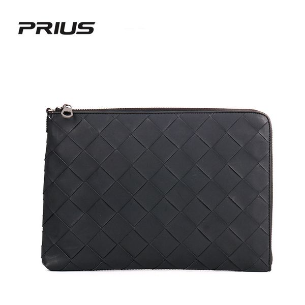 

bags wallet backpack prius spring and summer men's hand bag large woven a4 file clip one multi-purpose, Black;red