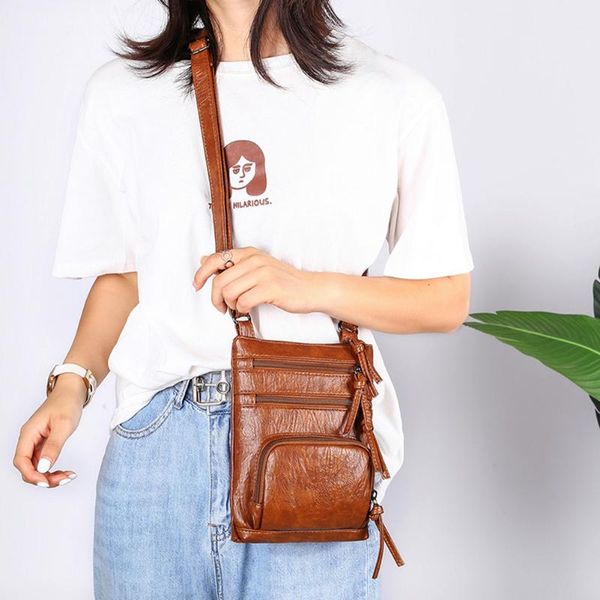 

cross body women soft leather shoulder bag casual travel handbags solid color crossbody ladies fashion messenger