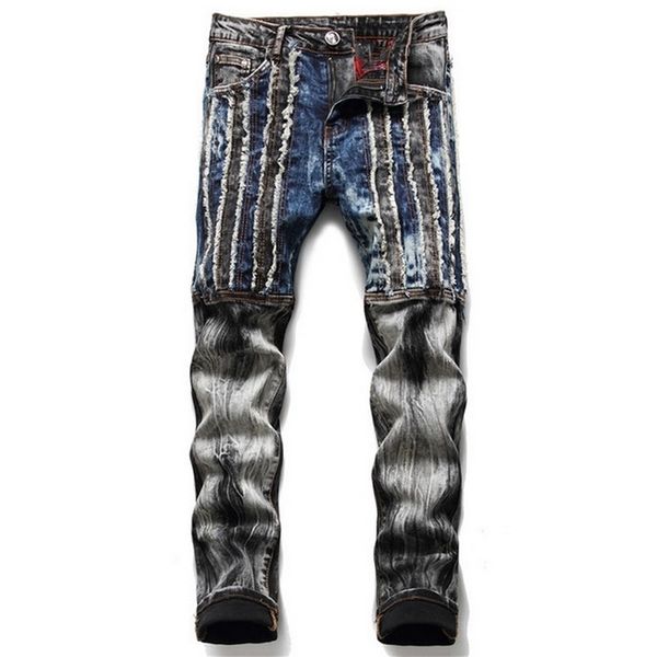 Jeans firmati in denim di alta qualità per uomo taglia 28-38 autunno primavera HIP HOP punk streetwear 211111