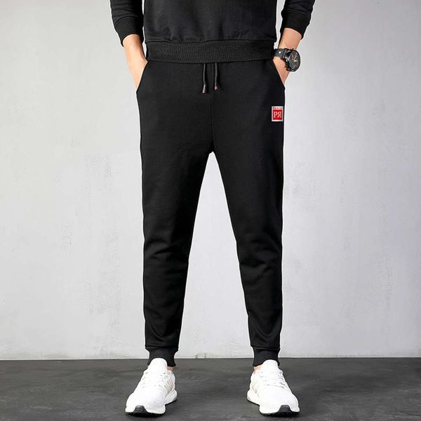 

and autumn 2021 new korean fashion spring leisure men's sports pants, Black