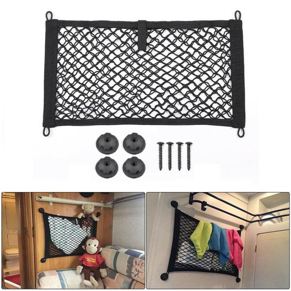 

car organizer 25x45cm extra large elastic storage net for cargo van motorhome mobile home caravan boat box