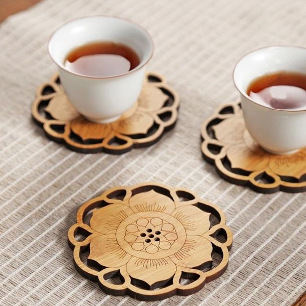 

mats & pads wooden round cup table mat tea coffee mug placemat home decoration kitchen accessories