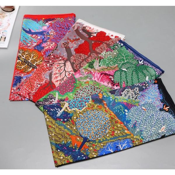 

scarves 100% twill silk scarf shawl women fashion wraps foulard 35" x, Blue;gray