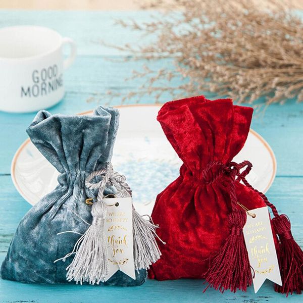 

gift wrap 10pcs creative red velvet bags drawstring for wedding small gold bag candy pouches