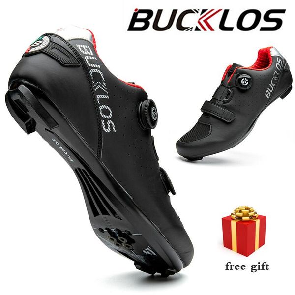 

cycling footwear bucklos road bike shoes man mtb sneaker breathable non-slip professional sports bicycle equipment, Black