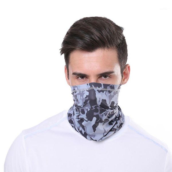 

cycling caps & masks outdoor ice silk face mask scarf sports neck windproof bicycle breathable seamless bandanas 11, Black