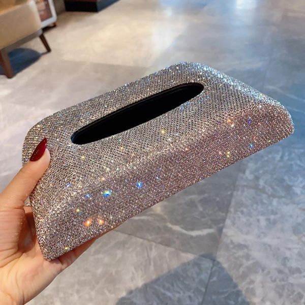 

tissue boxes & napkins diamond-studded girl car accessories household box exquisite carton and creative luxury napkin