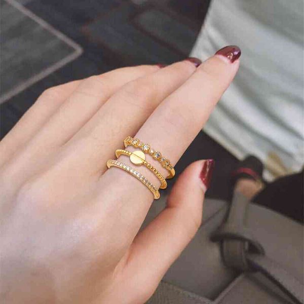 

open 2020 new simple gold plated ring for women, Black