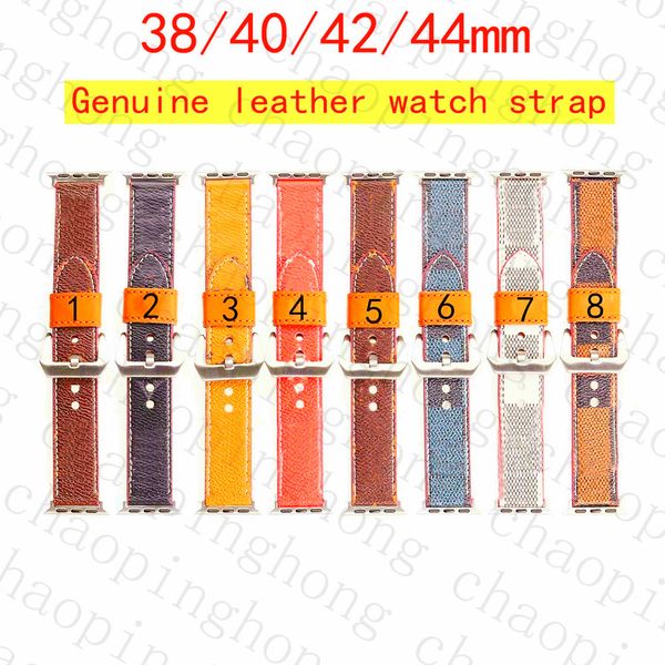 İPhone için Apple Watch Straps 41mm 42mm 38mm 40mm 44mm 45mm Iwatch 3 4 5 6 SE 7 Serisi Yumuşak Watchguard Band Lüks Tasarımcı Kabartma Erkek Kadınlarla Orijinal Deri Kayış