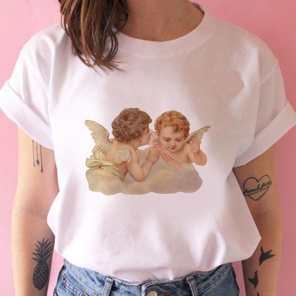 

women's t-shirt women baby grunge harajuku aesthetic tshirt funny ulzzang graphic hip hop female clothes streetwear top, White