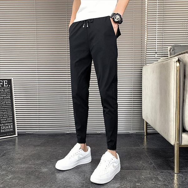 

korean summer solid harem clothing women pants simple all match slim fit casual joggers trousers hip hop streetwear, Black