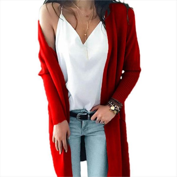 

knitwear womens autumn winter women sweater style korean double pocket mid length knitted cardigan for, White;black