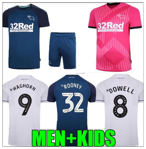

2021 derby county soccer jerseys rooney lawrence marriott waghorn dowell paterson buchanan pink football shirts, Black;yellow