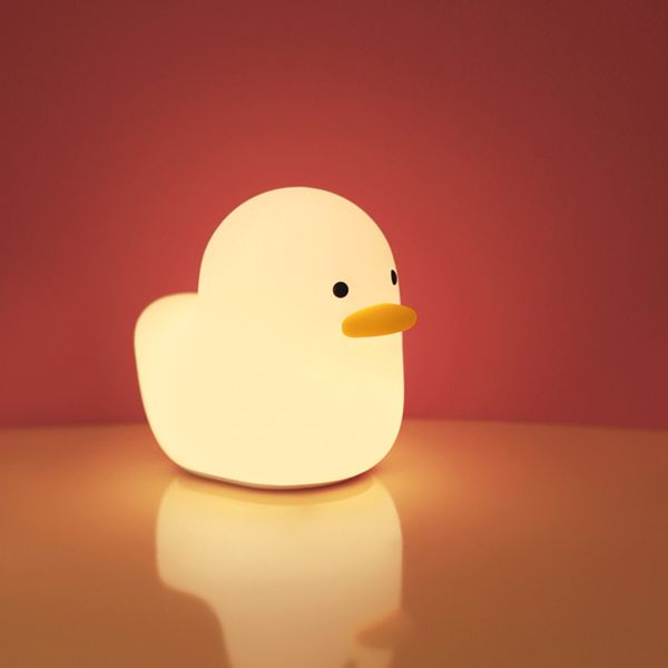 

nordic cute lovely cartoon dull duck night light usb rechargeable touch control timer setting night light bedside lamp kids baby gift yl0278