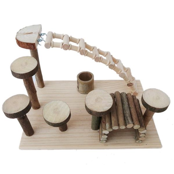 

small pet ladder pet molars toy wooden fitness climbing accessories for small hamsters squirrels chinchillas rabbits