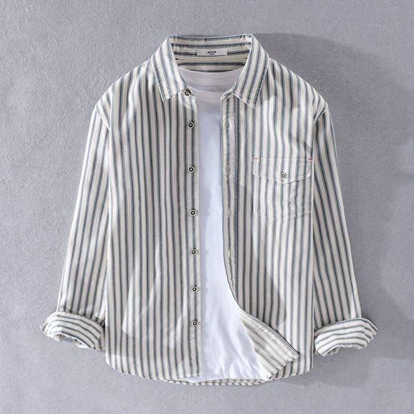 

2021 new summer and autumn brand long sleeve casual striped shirts for men fashion trend shirt mens chemise camisa camiseta uuxt, White;black