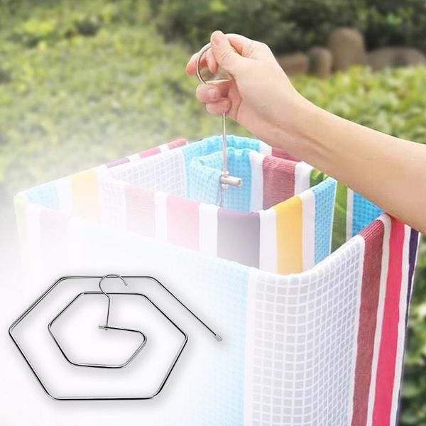 

laundry storage & organization 9.5mm drying rack strong bearing stainless steel hanger yard spiral shaped quilt blanket home rusttowels