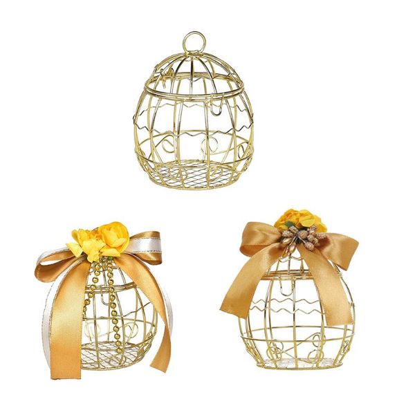 

hollow bird cage wedding party gift box tinplate candy chocolate box deluxe