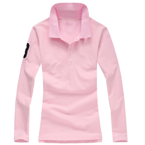 

women's polos summer short-sleeved big-horse solid shirt casual cotton slim fit tees drop, White