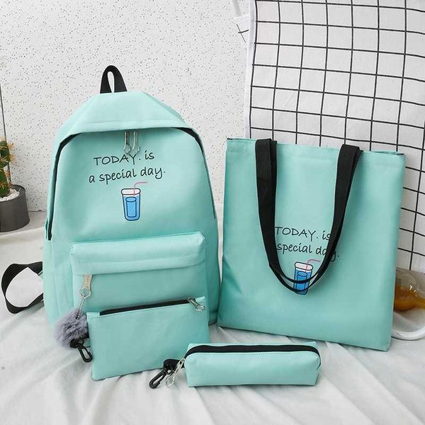 

school bags sets canvas schoolbags for teenage girls female children shoulder backpack fashion women