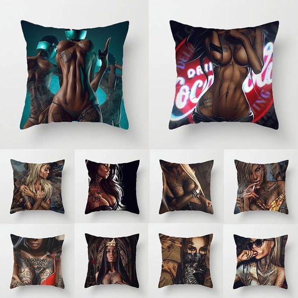 

cushion/decorative pillow tattoo women throw covers square case decoration for sofa bed chair car 18 x18 inch