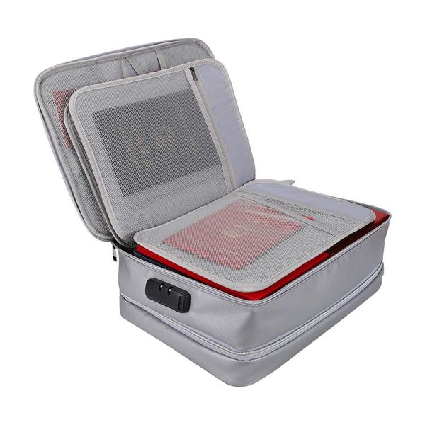 

storage bags large capacity document organizer passport card bag multi-layer travel waterproof with lock pouch