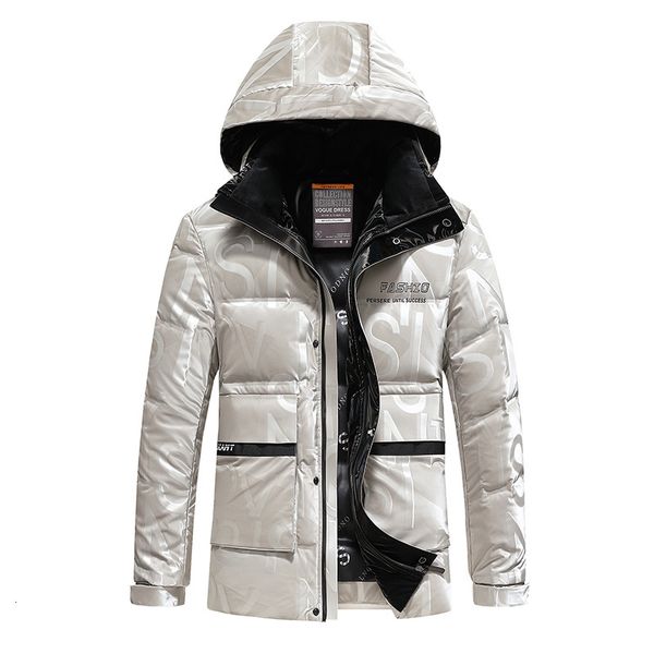 

2021 winter coats new fashion men's thick warm bright hoodes down jackets male drop shipping jck9, Black