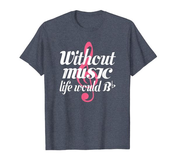 

without music life would be flat t-shirt, White;black