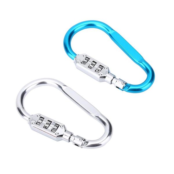 

cords, slings and webbing carabiner lock d-ring chain clip hook hiking bag luggage security 3 dial password padlock tool