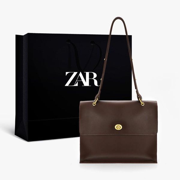 

zar ladies bags handbag designer fashion luxury soft pu leather bags elegant flip square bag women's bag original new