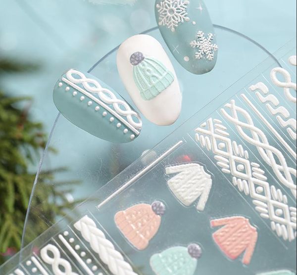 

stickers & decals beauty sweater cloth pattern sticker water transfer nail art nails colorful butterfly relief, Black