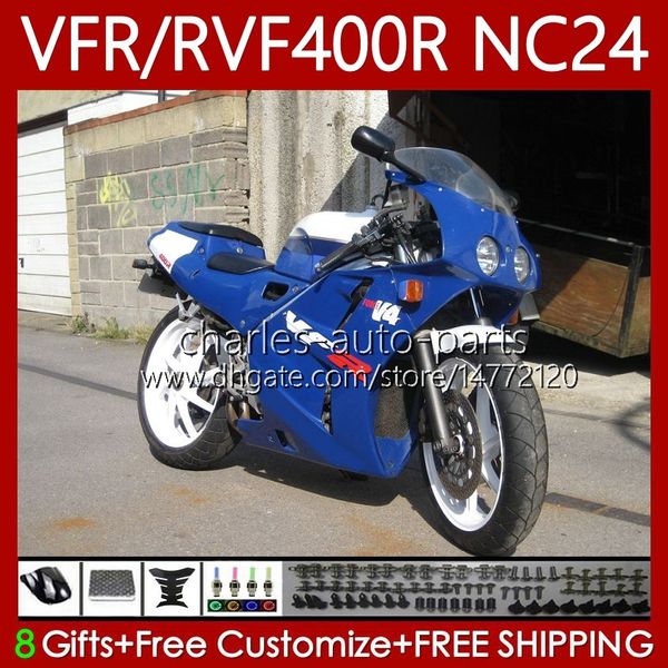 OEM Body для Honda RVF400R VFR400 R VFR400R NC24 V400 RVF400 RVF 78NO.28 RVF400 RVF VFR 400 R 400RR 87-88 VFR 400R VFR400RR 1987 1988 Мотоцикл обтекающий глянцевый синий