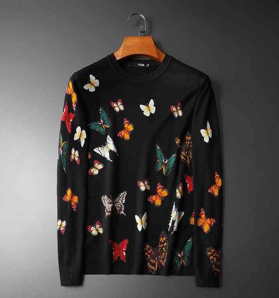 

men's sweaters men luxury winter badge full of butterfly casual pullover asian plug size drake #m75 5upe, White;black