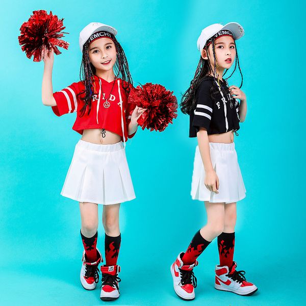 

boys hip-hop dress dress skirt girls white skirt jazz dress living room, Black;red
