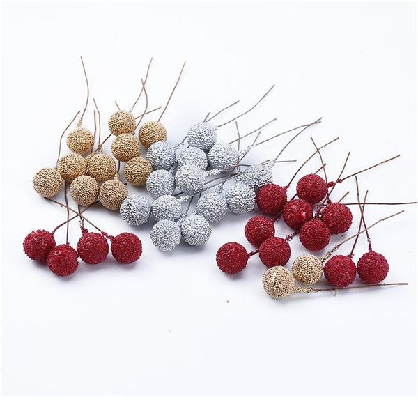 

10/30pcs artificial pe cherry fruits wedding decorative flowers wreath scrapbooking christmas decorations for home diy g jllikr