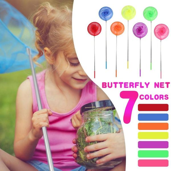 

party masks retractable stainless fishing net children's butterfly insect flapping colorful non-slip toys for kids