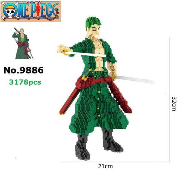 HC Magic Blocks Cartoon Modellbau Spielzeug Anime Auktionsfiguren One Piece Brinquedos für Kinder Geschenk Weihnachtsgeschenk Q0723