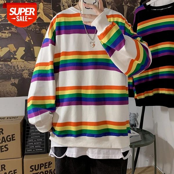 

autumn spring 2021 hoodies sweatshirt for men's stripd loose hip hop punk pullover streetwear casual fashion clothes #kc4n, Black