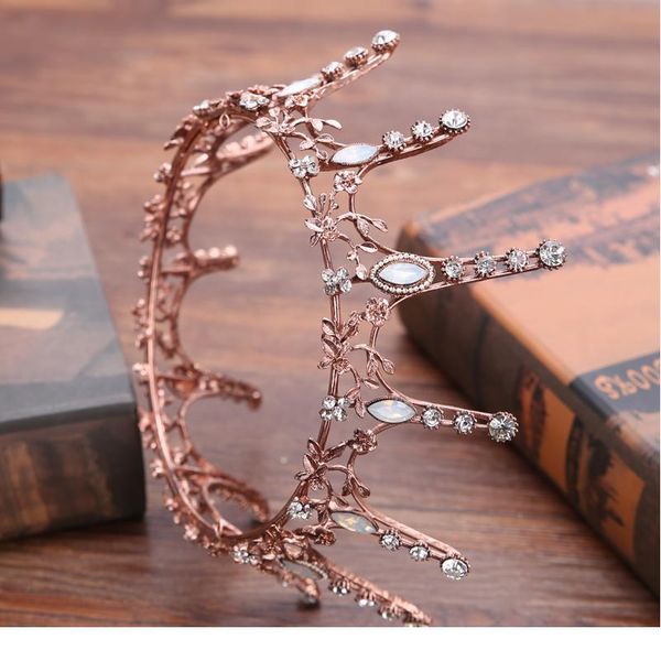 

vintage bridal crown baroque rhinestone crystal big crown wedding hair accessories queen tiara prom party accessor qylwrh