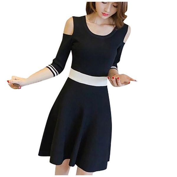 

casual dresses for women 2021 korean summer loose solid high waist skinny lace up vestido, Black;gray