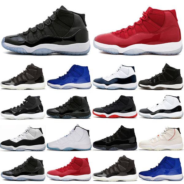 

wholesale official basketball shoes high 11 11s 25th anniversary gamma blue concord 23 prom night platinum tint space jam gym red midnight n, White;red