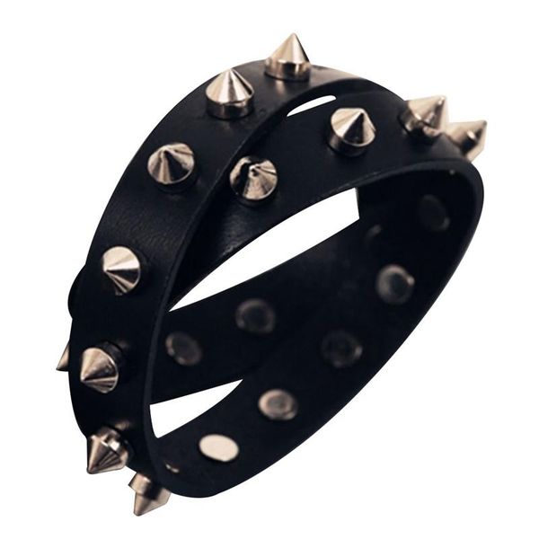 

charm bracelets 2021 fashion rivetleather bracelet for women men adjustable punk studded jewelry, Golden;silver