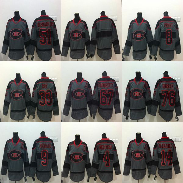 

montreal canadiens classic jersey 4 jean beliveau jersey 9 henri richard 11 brendan gallagher 76 p.k subban ice hockey jerseys stitched, Black;red
