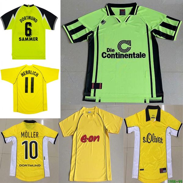

1995 96 97 98 99 2000 01 02retro metzelder dede soccer jersey moller amoroso rosicky bobic classic football shirt, Black;yellow
