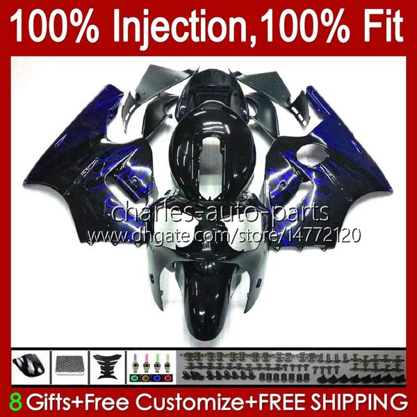 Carrozzeria per stampi ad iniezione OEM per KAWASAKI NINJA ZX1200 C ZX1200C ZX 12 R 1200 CC 2000 2001 Corpo 2No.103 ZX 1200 12R 1200CC ZX-12R 00-01 ZX12R 00 01 Kit carenatura fiamme blu