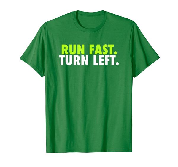 

run fast turn left t-shirt - track runner motivational shirt, White;black