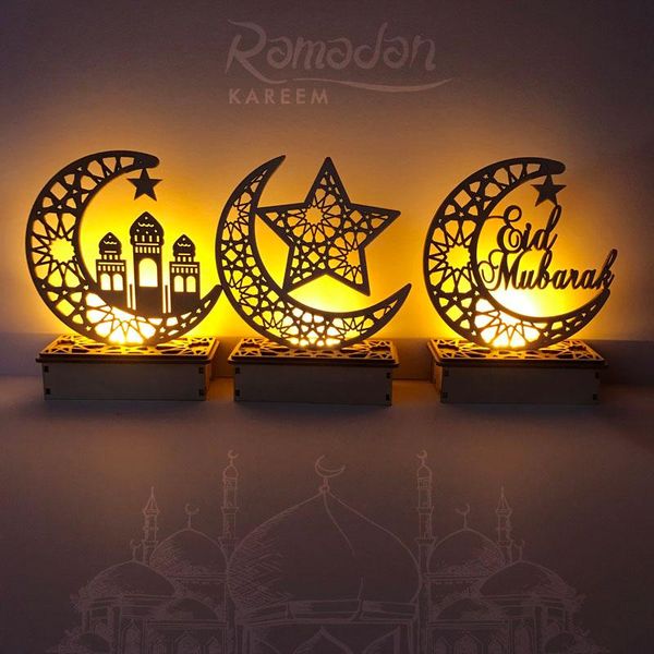 

sashes ramadan decorations for home eid mubarak moon led candles light wooden plaque hanging pendant islam muslim event party supplies
